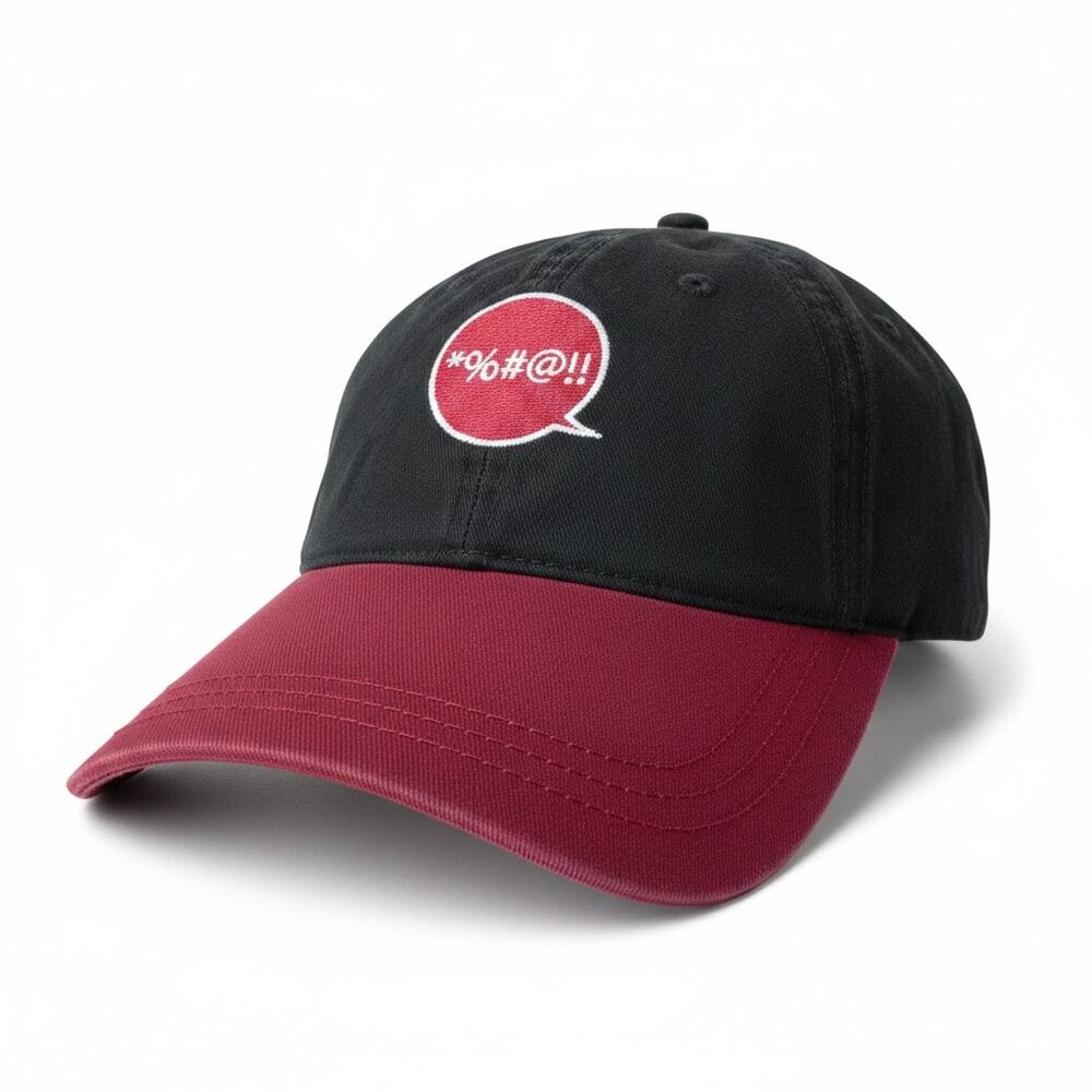 Six Flags Taz Tasmanian Devil Swearing Cussing Strapback Hat Cap 2018 Black